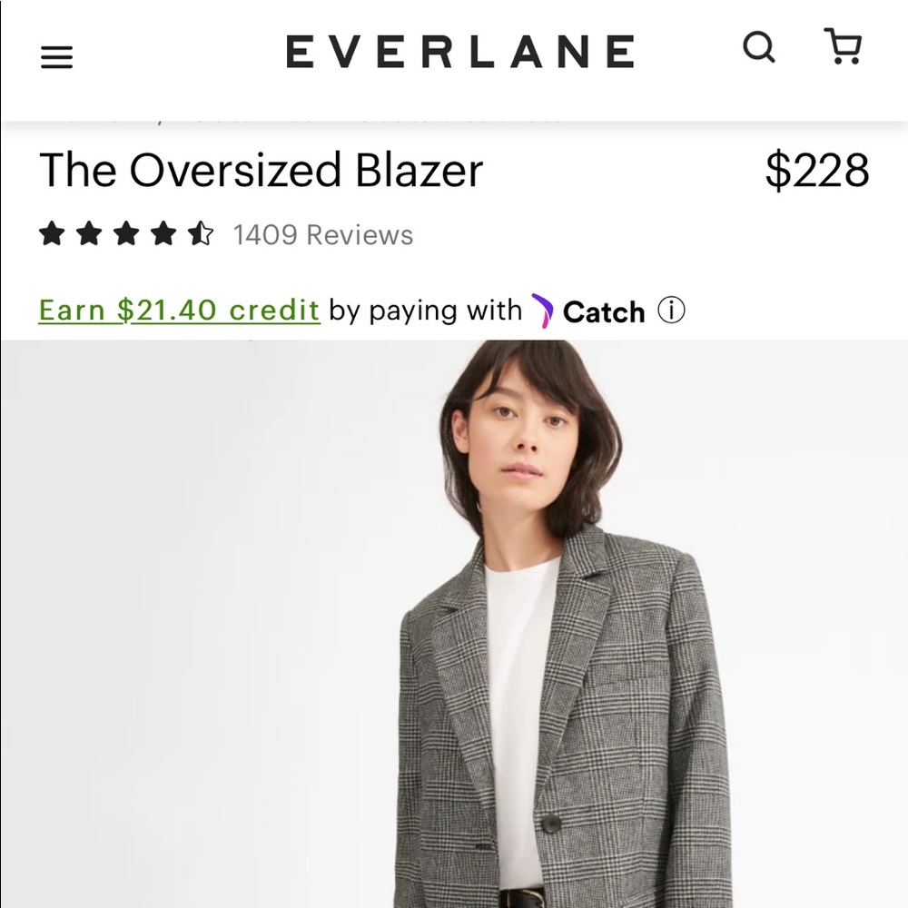 Everlane glen plaid brand new blazer with tag on